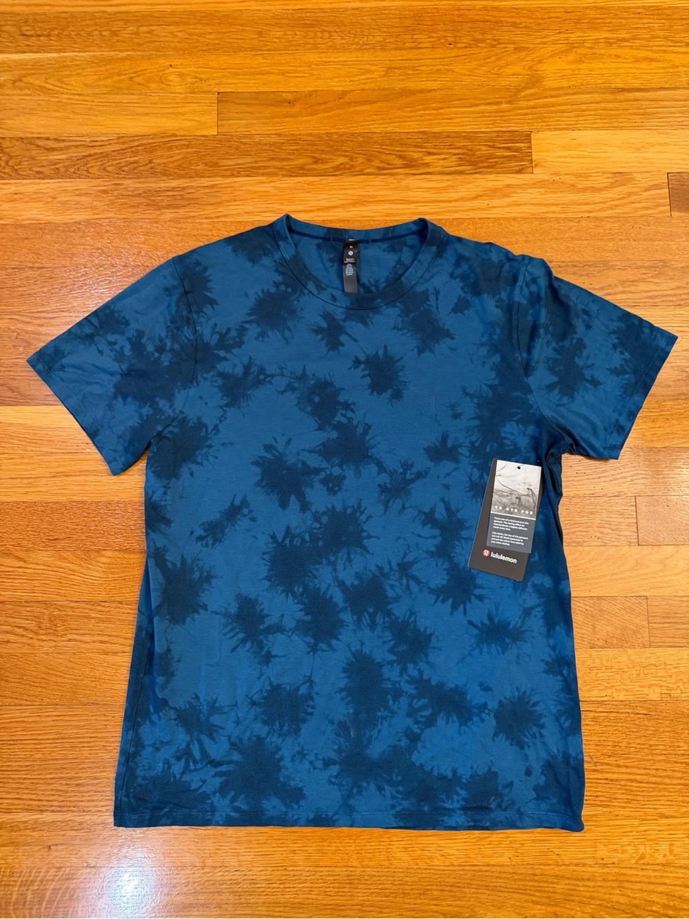Lululemon The Fundamental T-Shirt *Wash in Shibori Blue Tie Dye - Medium NWT